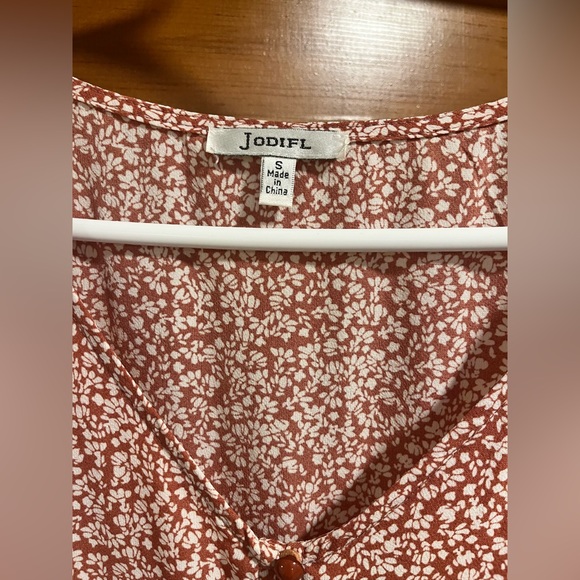 JODIFL Terracotta Floral Tiered Midi Dress - Size S - Boho Cottagecore - Picture 5 of 8